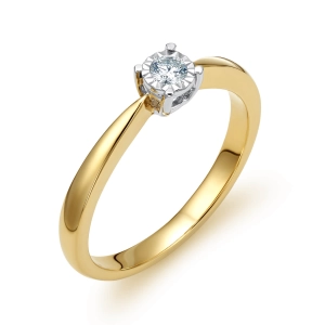 Złoty pierścionek z brylantem KR83402Y12 0,09 CT