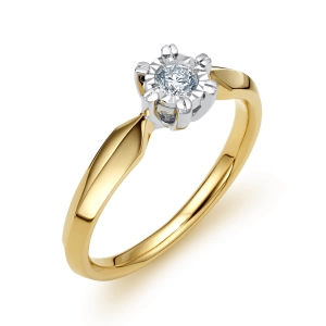 Złoty pierścionek z brylantem KR9240Y20 0,2 CT