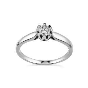 Złoty pierścionek z brylantem KR68302W12 0,09 CT