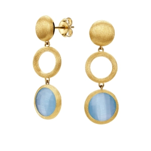 Złote kolczyki z kwarcem księżycowym Prestige K_42