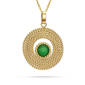 Złota zawieszka z agatem Prestige Z_13