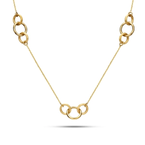 Złoty naszyjnik ogniwa ze złota 585 gładkie i matowe Prestige Z_32