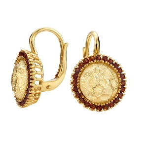 Złote kolczyki z granatami Prestige K_46