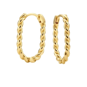 Eleganckie złote kolczyki skręcane 585 Chain K_4