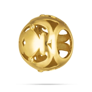 Złoty charms ażurowy 585 z motywem geometrycznym - elegancja przyrody