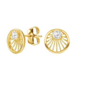 Złote sztyfty okrągłe z cyrkonią 1003202321