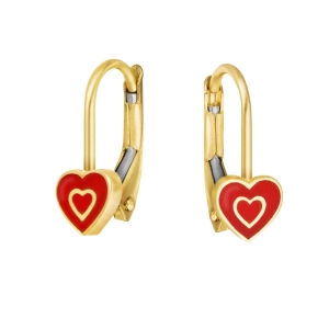 Złote kolczyki angielskie dziecięce serduszka 1003202311
