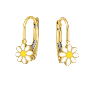 Złote kolczyki angielskie dziecięce stokrotki 100320239