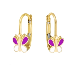 Złote kolczyki dziecięce motylki 1003202315