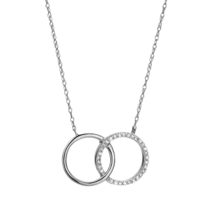 Złota celebrytka z białego złota klanówki  z brylantami JN5993W