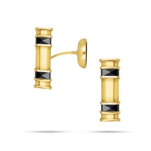 Złote spinki męskie do mankietów dwustronne 002