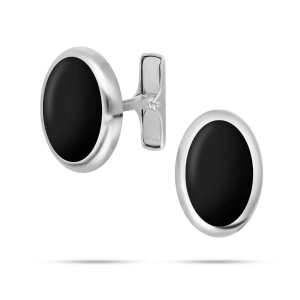 Złote spinki męskie do mankietów z białego złota 006