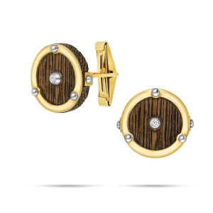 Hebanowe złote spinki do mankietów 011