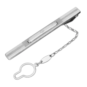 Złota spinka do krawata z białego złota próby 585