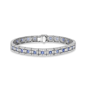 Imperialna elegancja-bransoletka z brylantami 1,89CT i szafirami 3,10CT