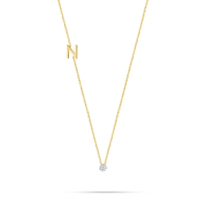 Złota celebrytka z diamentem literka N 5-N/06