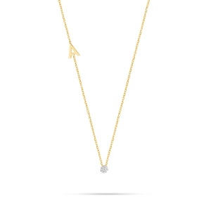 Złota celebrytka z diamentem literka A 5-A/06