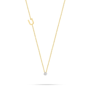 Złota celebrytka z diamentem literka U 5-U/06