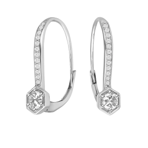 Złote kolczyki z brylantami i szafirami NE1023WSAPW