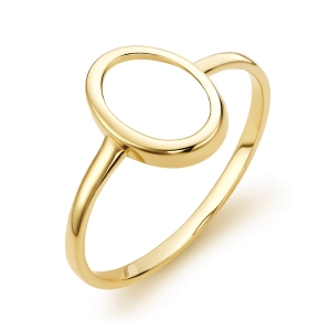 Złoty pierścionek owal gładki minimal złoto 585 City P_31