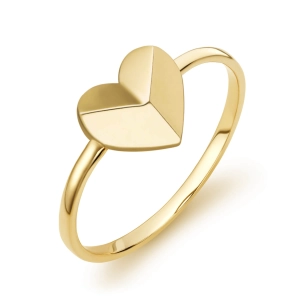 Złoty pierścionek geometryczne serce 3D złoto 585 City P_41
