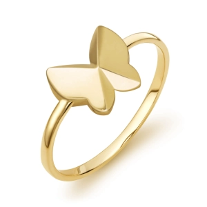 Złoty pierścionek geometryczny motyl 3D złoto 585 City P_40