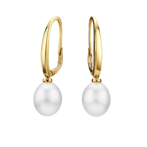 Złote kolczyki z perła kolekcja Pearl K_23