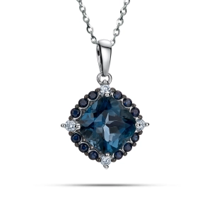 Złota zawieszka z brylantami i london blue topaz JP7431SAPLBTW