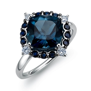 Złoty pierścionek z brylantami i kamieniami naturalnymi JR17839SAPLBTW