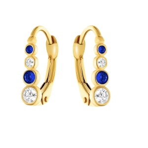 Złote kolczyki dla dziecka z cyrkoniami w rzędzie 1205202325