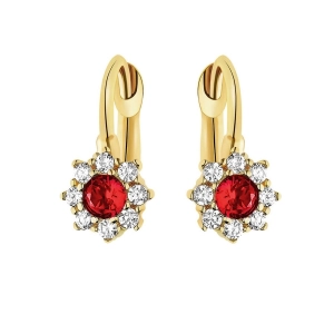 Złote dziecięce kolczyki bialo czerwone cyrkonie 1205202321