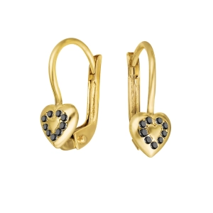 Złote kolczyki angielskie dla dziewczynki serca 1205202334