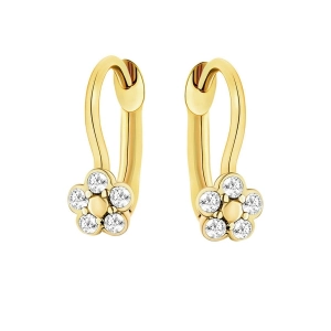 Złote kolczyki angielskie dla dziewczynki kwiatki 1205202339