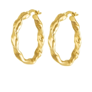 Złote kolczyki koła wyprofilowane i diamentowane 2,5 CM