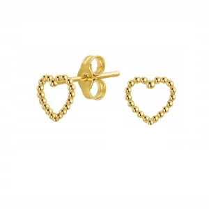Złote kolczyki serca gładkie kuleczki Young 1605202359