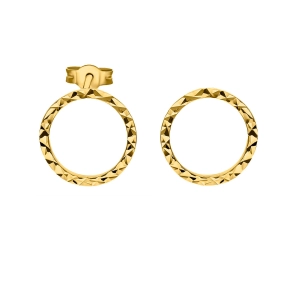 Złote kolczyki ramki diamentowane 585 0106202350C