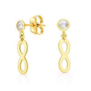 Złote kolczyki wiszące nieskończoności 1605202380