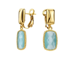 Złote kolczyki z akwamarynem Prestige K_47