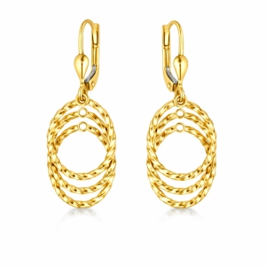 Wyjściowe złote kolczyki wiszące 1905202331
