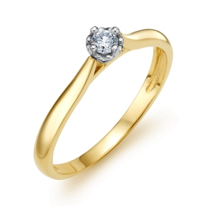 Pierścionek zaręczynowy z diamentem - Love 0,15 ct