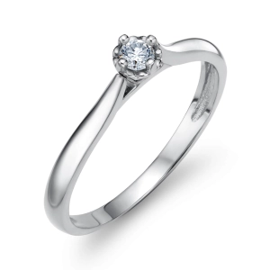 Pierścionek zaręczynowy z diamentem - Love 0,15 ct białe Złoto