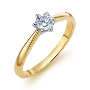 Pierścionek zaręczynowy z diamentem- Klasyczny 0,15 ct