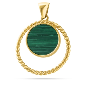 Złota zawieszka z malachitem 1905202326
