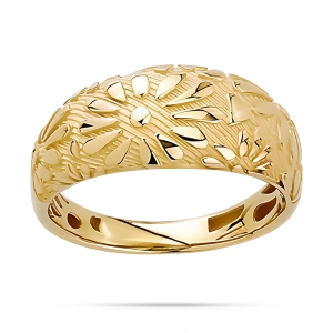 Złoty pierścionek motyw kwiatowy 20230829006