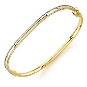 Złota bransoletka bangle dwukolorowa 260920236