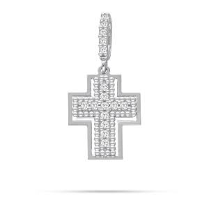 Krzyż z białego złota z cyrkoniami 2305202377