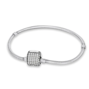 Bransoletka baza charms - wysadzana cyrkoniami srebro 925