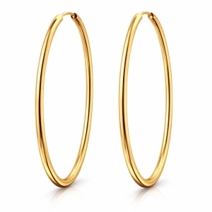 Złote kolczyki koła szarniry 65 mm