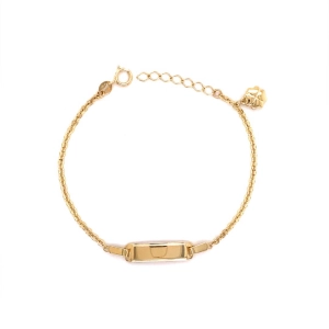 Złota bransoletka blaszka 585 pod grawer rollo koniczyna