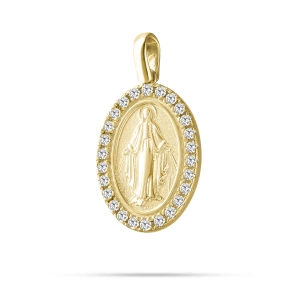 Złoty cudowny medalik z cyrkoniami L 2305202315